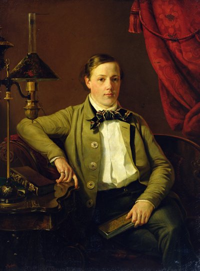 Portrait of Apollon Maykov, 1840 by Grigory Mikhailov